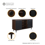 Duane 59" Fluted Sideboard in Black