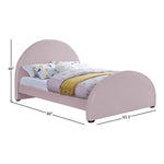 Brody Velvet Upholstered Queen Bed in Pink