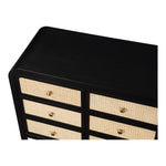 Siena Ash Wood And Natural Cane Dresser in Black