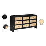 Siena Ash Wood And Natural Cane Dresser in Black