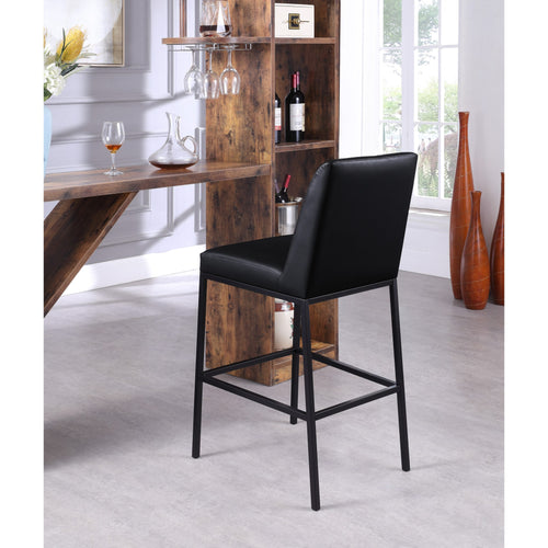 Bryce Vegan Leather Upholstered Bar Stool in Black