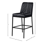 Bryce Vegan Leather Upholstered Bar Stool in Black