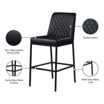 Bryce Vegan Leather Upholstered Bar Stool in Black
