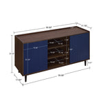 Duane 59" Fluted Sideboard in Navy Blue