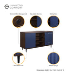 Duane 59" Fluted Sideboard in Navy Blue