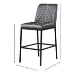Bryce Vegan Leather Upholstered Bar Stool in Grey