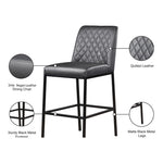 Bryce Vegan Leather Upholstered Bar Stool in Grey