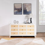 Siena Ash Wood And Natural Cane Dresser in White