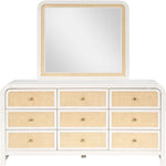 Siena Ash Wood And Natural Cane Dresser in White