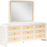 Siena Ash Wood And Natural Cane Dresser in White