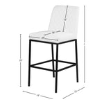 Bryce Vegan Leather Upholstered Bar Stool in White