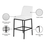 Bryce Vegan Leather Upholstered Bar Stool in White