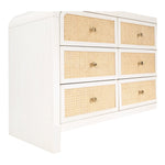Siena Ash Wood And Natural Cane Dresser in White