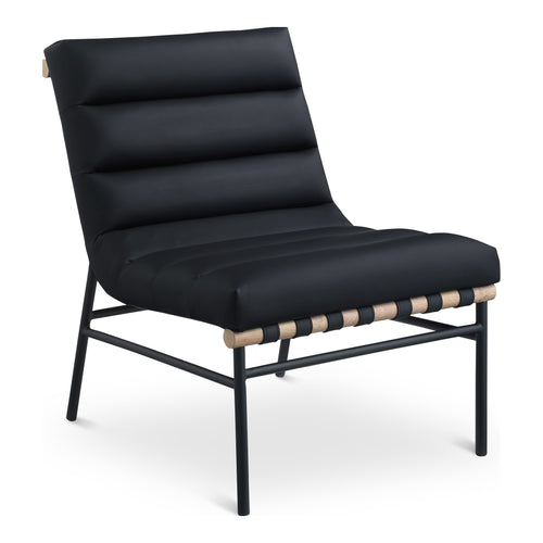 Burke Boucle Fabric Upholstered Accent Chair in Black