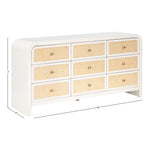 Siena Ash Wood And Natural Cane Dresser in White