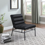 Burke Boucle Fabric Upholstered Accent Chair in Black