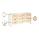 Siena Ash Wood And Natural Cane Dresser in White
