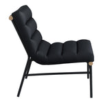Burke Boucle Fabric Upholstered Accent Chair in Black