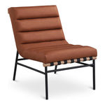 Burke Boucle Fabric Upholstered Accent Chair in Cognac