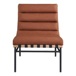 Burke Boucle Fabric Upholstered Accent Chair in Cognac