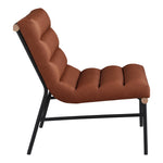Burke Boucle Fabric Upholstered Accent Chair in Cognac