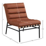 Burke Boucle Fabric Upholstered Accent Chair in Cognac
