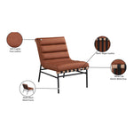 Burke Boucle Fabric Upholstered Accent Chair in Cognac