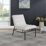Burke Boucle Fabric Upholstered Accent Chair in Cream