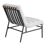 Burke Boucle Fabric Upholstered Accent Chair in Cream