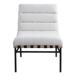Burke Boucle Fabric Upholstered Accent Chair in Cream