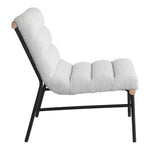 Burke Boucle Fabric Upholstered Accent Chair in Cream