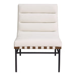 Burke Vegan Leather Upholstered Accent Chair in Cream