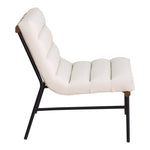 Burke Vegan Leather Upholstered Accent Chair in Cream