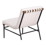 Burke Vegan Leather Upholstered Accent Chair in Cream