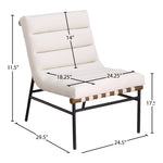 Burke Vegan Leather Upholstered Accent Chair in Cream