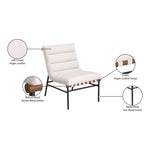 Burke Vegan Leather Upholstered Accent Chair in Cream