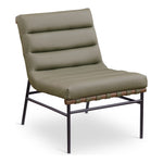 Burke Vegan Leather Upholstered Accent Chair in Olive