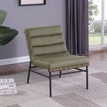 Burke Vegan Leather Upholstered Accent Chair in Olive