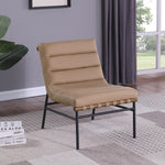 Burke Vegan Leather Upholstered Accent Chair in Tan