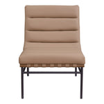 Burke Vegan Leather Upholstered Accent Chair in Tan