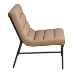 Burke Vegan Leather Upholstered Accent Chair in Tan