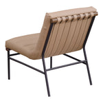 Burke Vegan Leather Upholstered Accent Chair in Tan