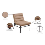 Burke Vegan Leather Upholstered Accent Chair in Tan