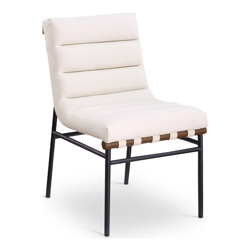 Burke Vegan Leather Upholstered Dining Chair in Cream