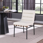 Burke Vegan Leather Upholstered Dining Chair in Cream