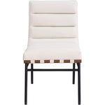 Burke Vegan Leather Upholstered Dining Chair in Cream