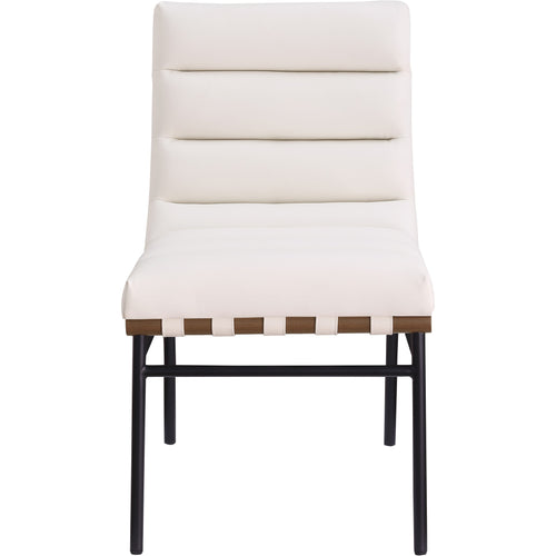 Burke Vegan Leather Upholstered Dining Chair in Cream