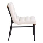Burke Vegan Leather Upholstered Dining Chair in Cream