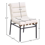 Burke Vegan Leather Upholstered Dining Chair in Cream