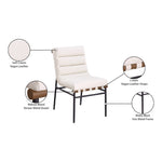 Burke Vegan Leather Upholstered Dining Chair in Cream